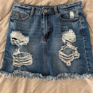 Distressed Denim skirt